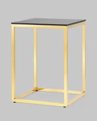 Стол квадратный ТАУН 40x40 Золото (стекло smoke)