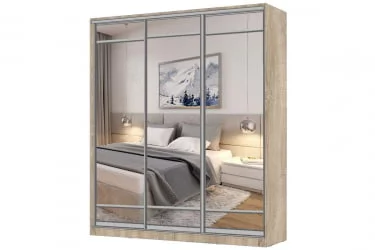 Шкаф-купе 3-х дверный Виктория 2000х584х2300, Дуб сонома светлый 20ДЗЗЗДЗЗЗДЗЗЗ-ЯЯШШ-Дсс 310-3176