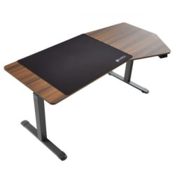 Стол компьютерный с электроприводом Eureka ERK-EDI-HTG-SW (Heptagon), орех
