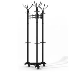 Вешалка гардеробная напольная Гардикс 3-Т22(К) с колесиками