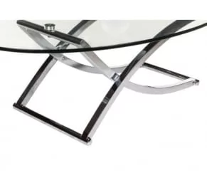 Овальный стол из стекла J02 Хром