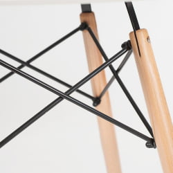 Дизайнерский стол CINDY NEXT (mod. 70-80 MDF) металл/мдф/бук, D80х75см, белый/натуральный