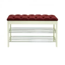 Банкетка Грейс Молочный дуб Бордовый