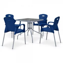 Комплект мебели для кафе TL80x80/XRF065BB-Blue 4Pcs