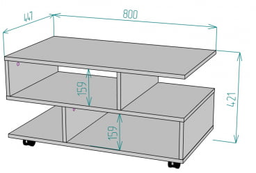 Стол журнальный TC21 421х800х447 (ДВ)