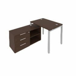 Рабочая станция на П-образном м/к с опорной тумбой левая Metal System Б.РС-СТС-2.1 Л Венге/Серый