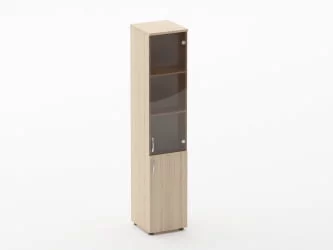Шкаф высокий со стеклом Glassy 6.19.15Пр Бук светлый