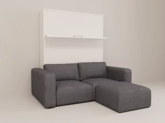 Диван-кровать трансформер Смарт 1 с пуфом К 1400 Ясень шимо темный