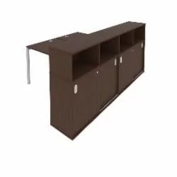 Рабочая станция с опорным шкафом-купе Метал Сйстем Б.РС-СШК-4.2 Венге/Серый / Metal System