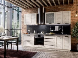 Шкаф кухонный 600 со стеклом Винченца ЛД 234.350.000.031 Белый Дуб Крафт белый