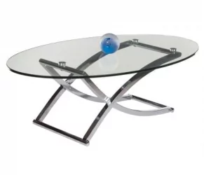 Овальный стол из стекла J02 Хром