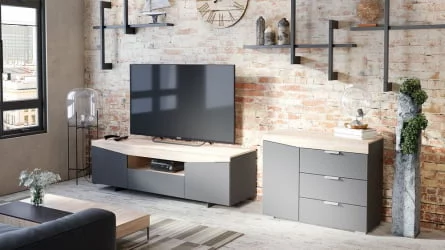 Тумба ТВ тип 1 Дуб Сонома/Графит Серый