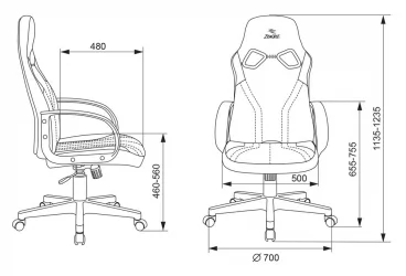 Геймерское кресло Бюрократ ZOMBIE RUNNER Черный-желтый