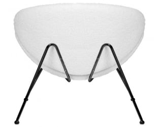 Кресло дизайнерское DOBRIN EMILY (белый (букле) ткань, черное основание) 2 шт