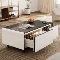 Умный кофейный столик с холодильником EUREKA TB90, White+Black