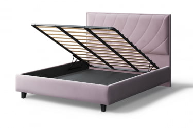 Кровать СОФИЯ 2000*1600мм (на опорах), велюр НЕО 15 (лиловый), (б/основания, б/матраса) / NEO