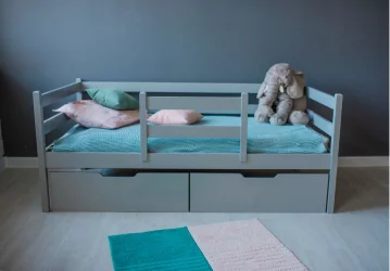 Детская кровать для девочки RooRoom VK-1с Серая