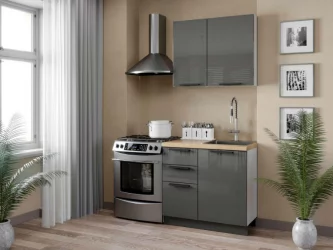 Кухонный гарнитур Герда №2 Белый/Антрацит глянец