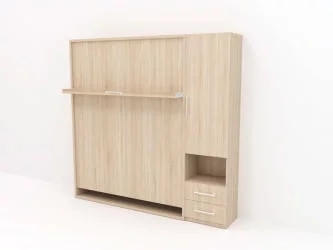 Кровать-трансформер Смарт 1 со шкафом 1600 правый Дуб молочный