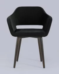 Стул с подлокотниками Саймон велюр Черный