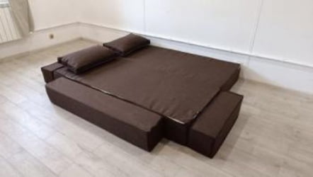 Диван прямой бескаркасный Хит (Berhouse) Цвет фасада: Азур; Тип: Прямой; Материал фасада: Рогожка