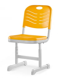Стул ученический регулируемый пластиковый (рост 3-5) Желтый