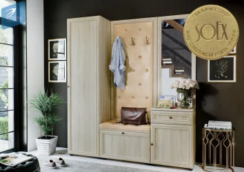 Прихожая в коридор классическая Оскар-7 (А) Модена №1 Дуб сонома светлый Крем