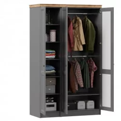 Шкаф трехстворчатый с карнизом Амели №10 Оникс серый