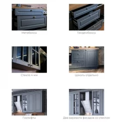 Кухонный гарнитур 2200 Мокка №03 Черный Дуб фактурный антрацит