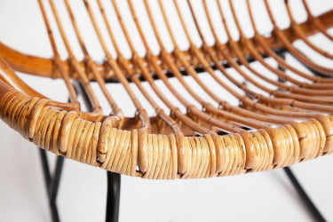 Кресло-качалка Secret De Maison Petunia (mod. 01 5088 RC SP KD/1-1 ) натуральный ротанг/металл, 80х61х80см, светлый мед/черный