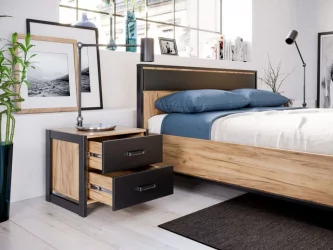 Комплект мебели для спальни Техно №01 Дуб Золотой Черный