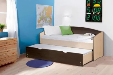 Кровать детская выдвижная Ясень шимо светлый