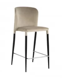 Стул полубарный Лори велюр Бежевый ножки металл