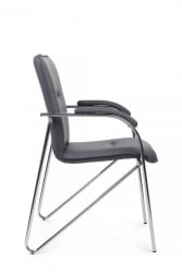 Стул Самба с мягкими подлокотниками SMB-01H Хром гальв. Серый