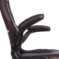 Кресло офисное BAZUKA кож/зам, черный/черный перфорированный/коричневый, 36-6/36-6/06/36-36