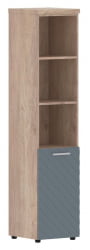 Шкаф колонка с глухой малой дверью и топом (левый) Torr LUX TLHC 42.5 L Дуб Каньон Серо-голубой