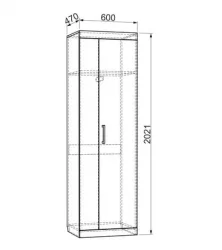 Модульный шкаф в гостиную Макси дуб сонома скала