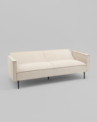 Диван прямой Кассель Д велюр рельефный молочный