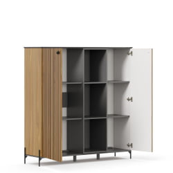 Шкаф Элиот 1400 ЛД 414.060.000 Оникс Серый/Орех фактурный