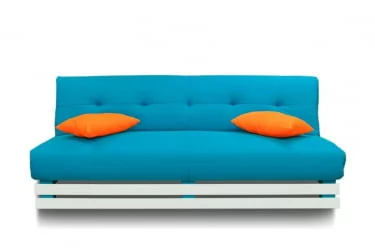 Диван с деревянными ножками MANGO 1 (2 категория) Бирюзовый Оранжевый