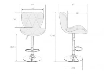 Стул барный ДОБРИН БАРНИ (кремовый) 2 шт / DOBRIN BARNY