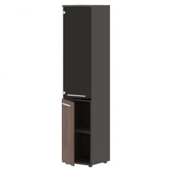 Шкаф-колонка комбинированная левая ЕДИС ЕХCС 42.2 Л Дуб Денвер темный Белый Мокко / EDIS EHCS L