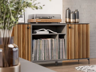 Гостиная Элиот №4 Оникс Серый/Орех фактурный