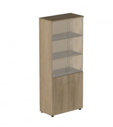 Шкаф для документов со стеклом Р.Ш-2СБ Ясень светлый