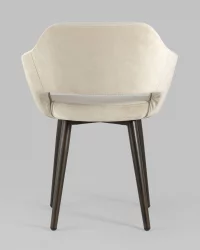 Стул с подлокотниками Саймон велюр Бежевый