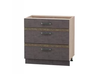 Стол с 3 ящиками (метабоксы) Бруклин 101.67 Дуб Кронберг/Лагода/Антрацит