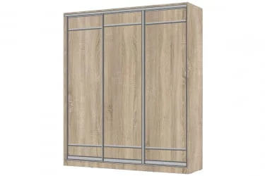 Шкаф-купе 3-х дверный Виктория 2000х584х2300, Дуб сонома светлый 20ДЛЛЛДЛЛЛДЛЛЛ-ЯЯПП-Дсс 310-3378