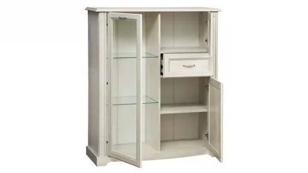 Шкаф для посуды в гостиную Сохо 32.09 Бетон пайн белый