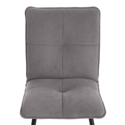 Стул обеденный Sweet велюр, серый/черный, 29, 46х55х88