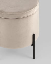 Пуф Грейс с ящиком велюр Серо-бежевый